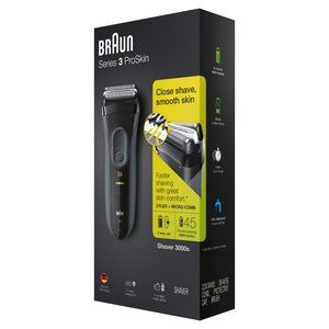 Series 3 ProSkin 3000s Electric Shaver for MenRechargeable Electric Razor, Black